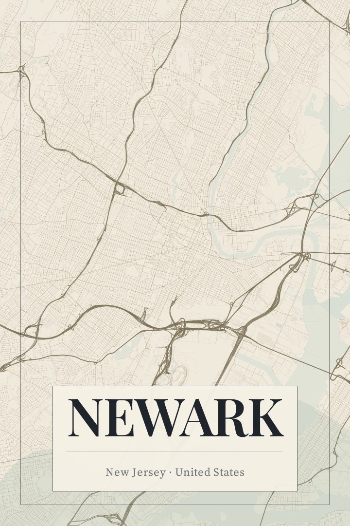 Newark map poster