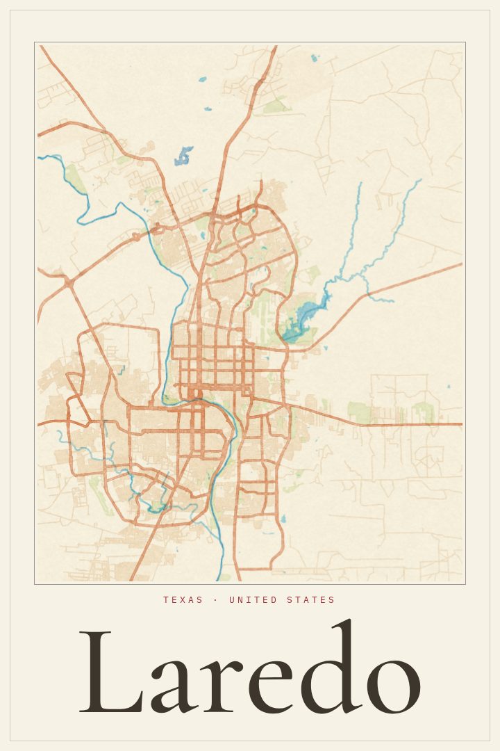 Laredo map poster