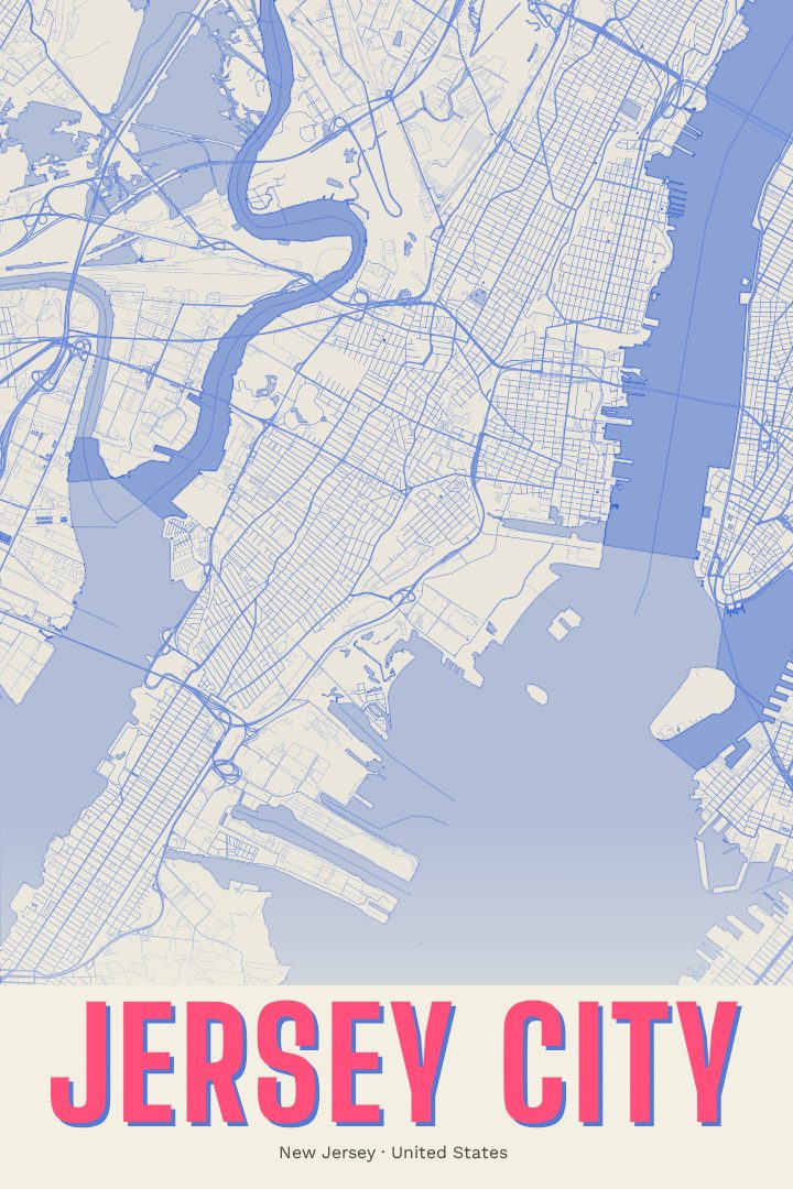 Jersey City map poster