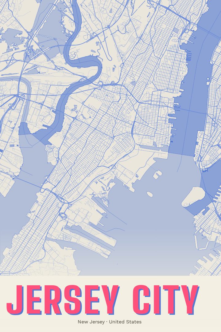 Jersey City map poster
