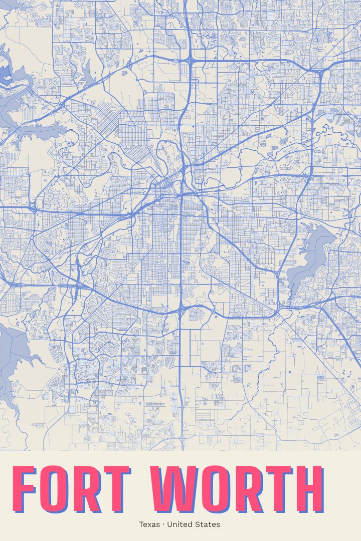 Fort Worth map poster