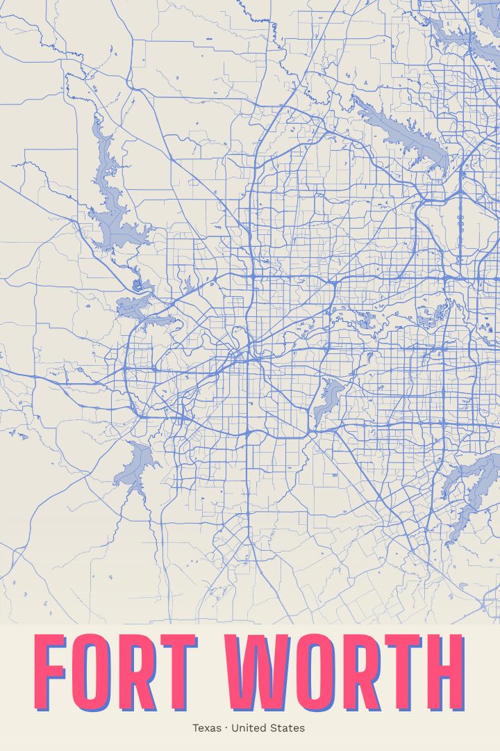 Fort Worth map poster