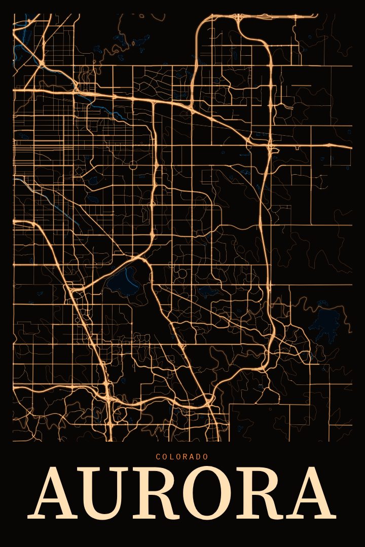 Aurora map poster