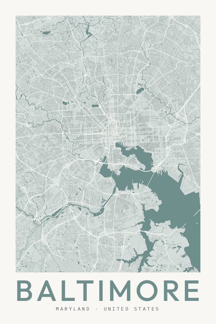 Baltimore map poster