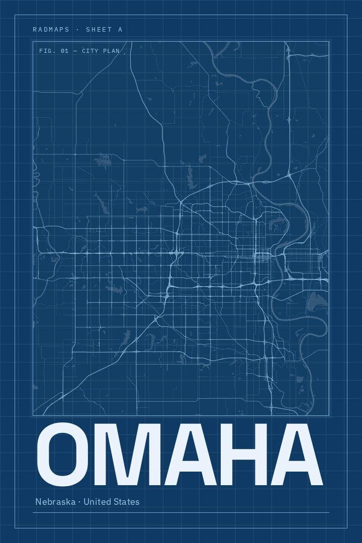 Omaha map poster