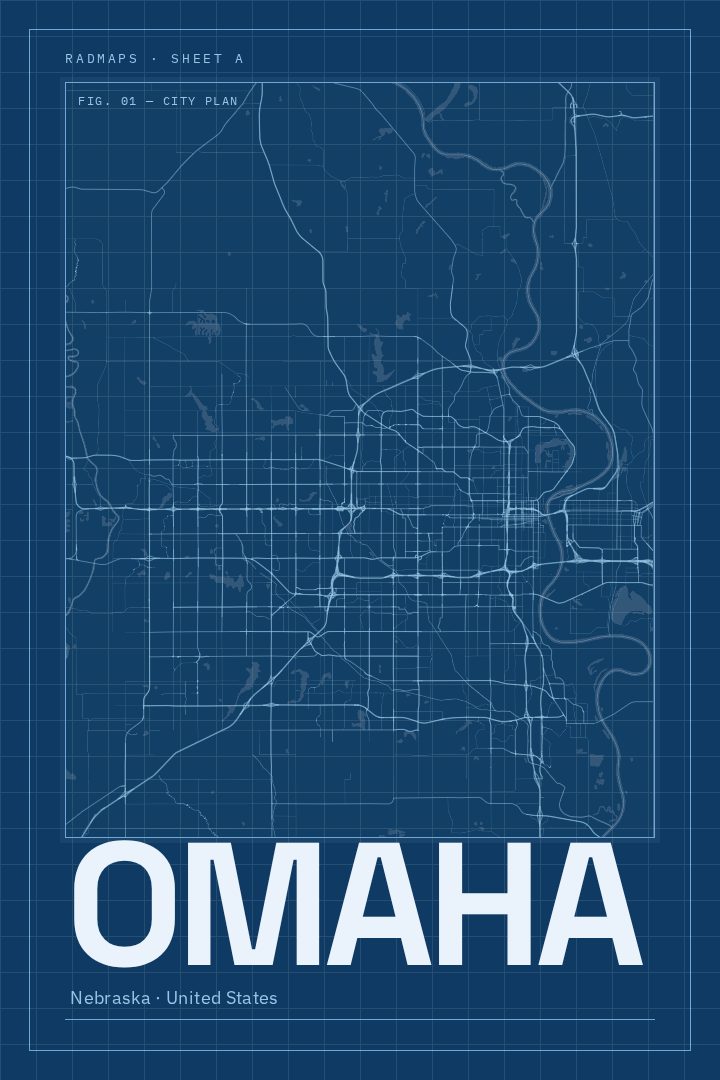 Omaha map poster