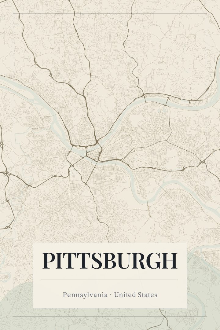 Pittsburgh map poster
