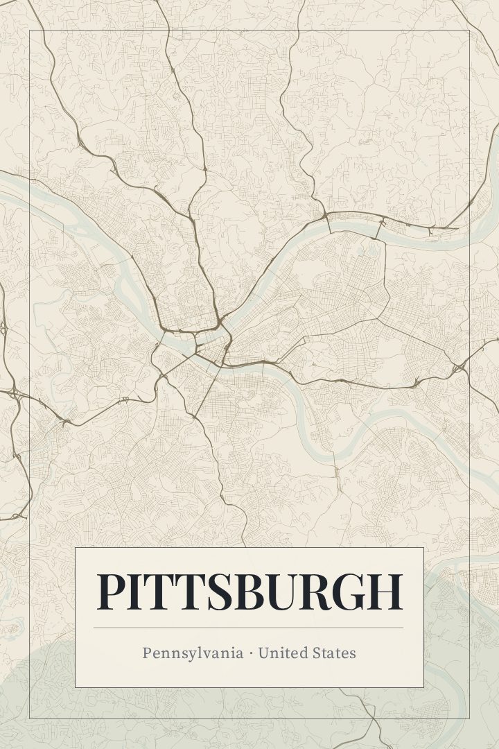 Pittsburgh map poster
