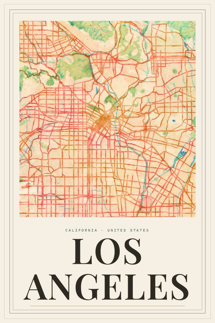 Los Angeles map poster
