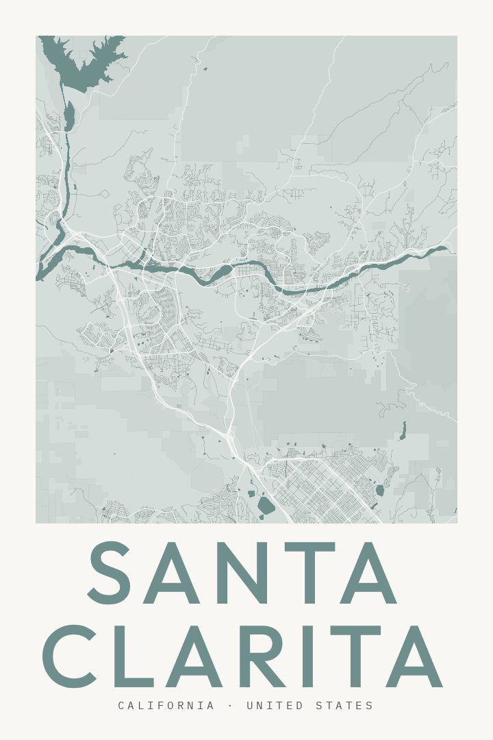 Santa Clarita map poster