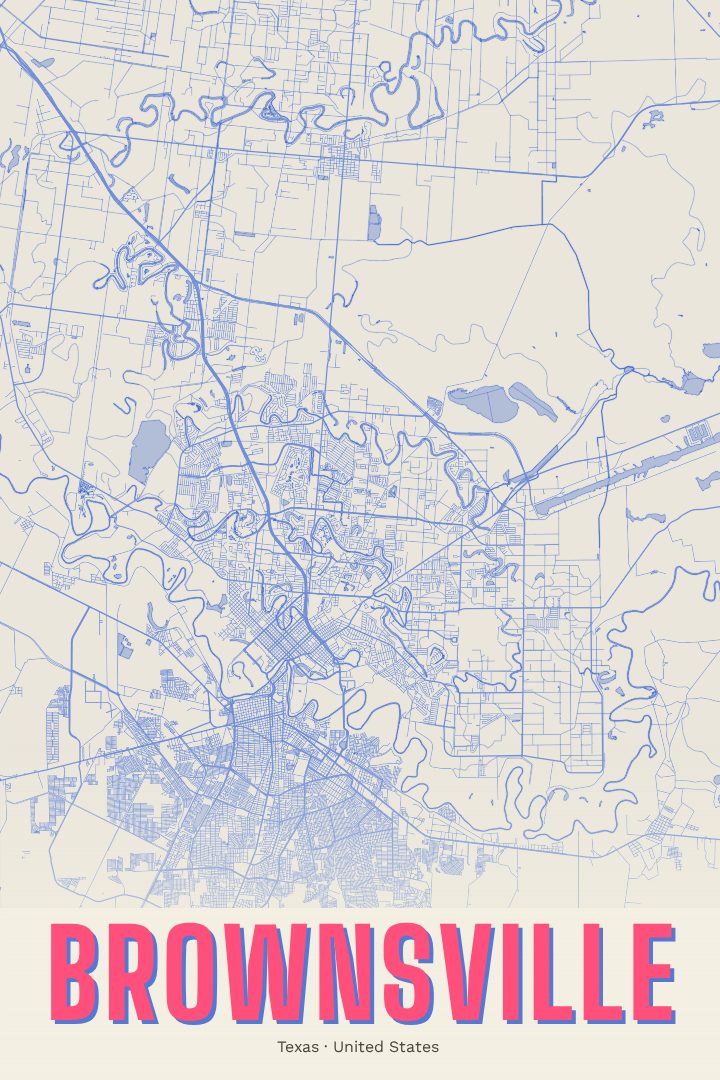 Brownsville map poster, Overprint style