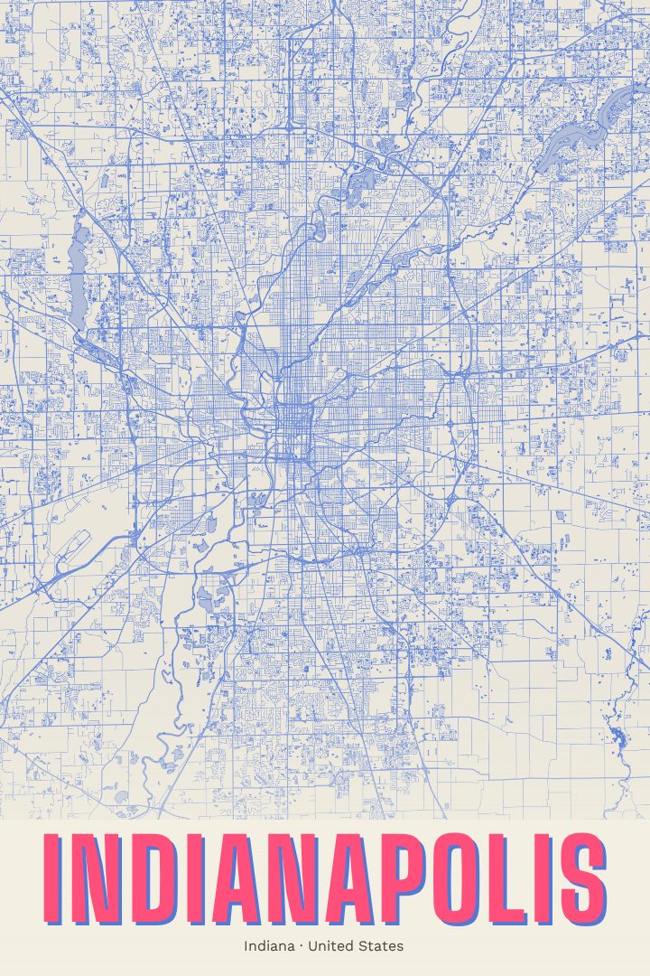 Indianapolis map poster