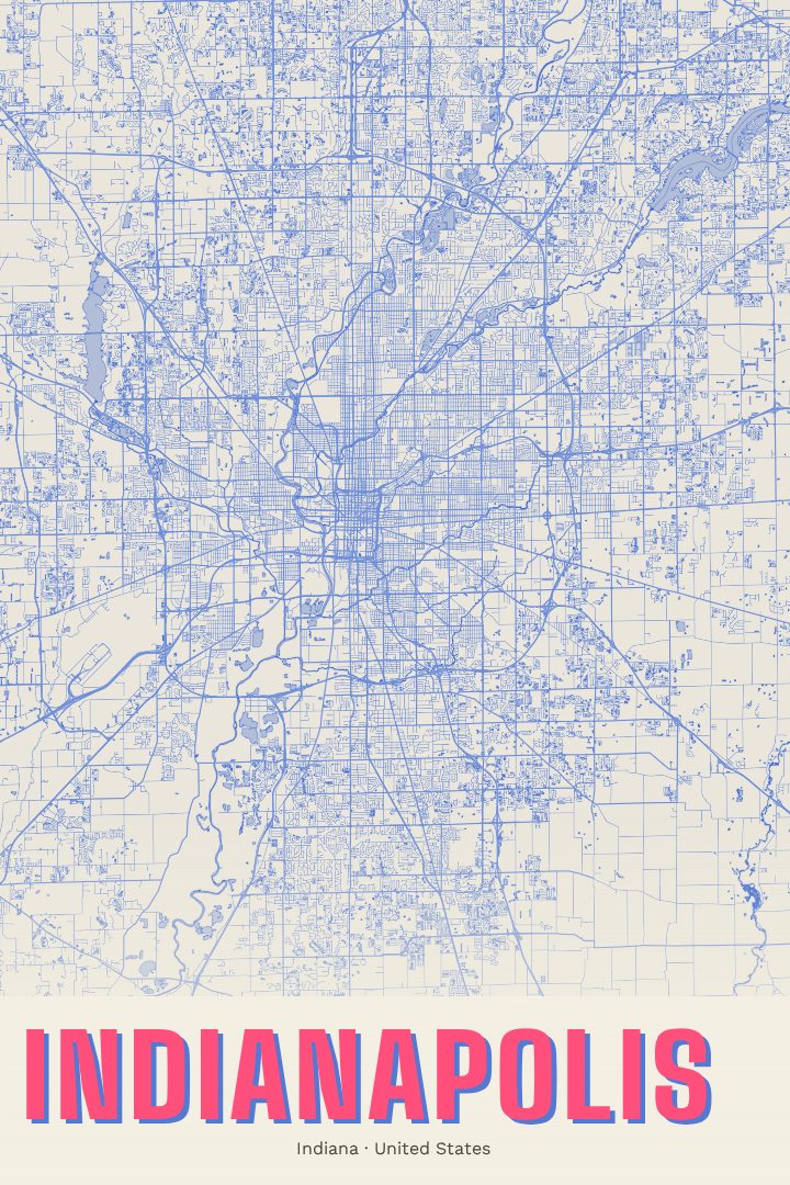Indianapolis map poster
