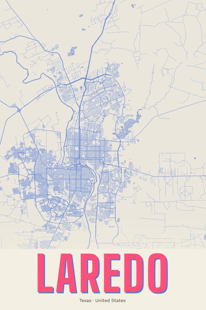 Laredo map poster