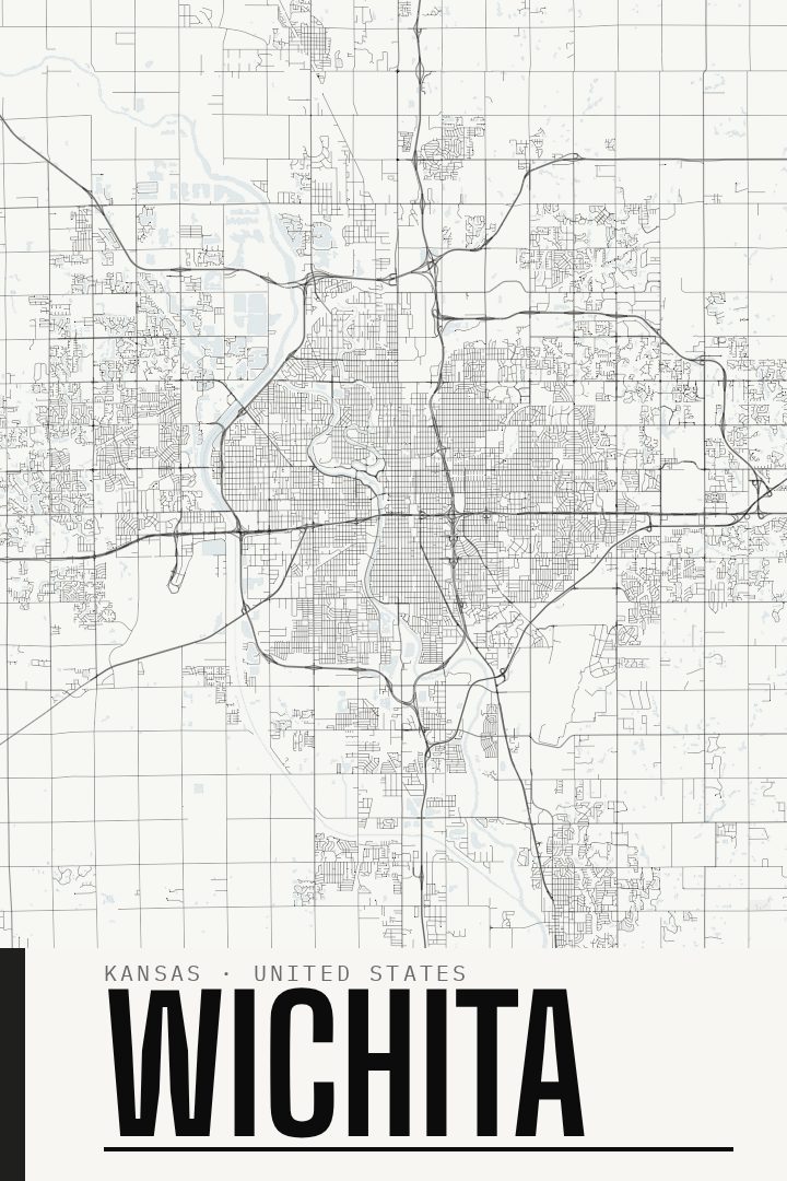 Wichita map poster