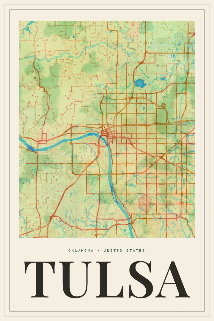 Tulsa map poster