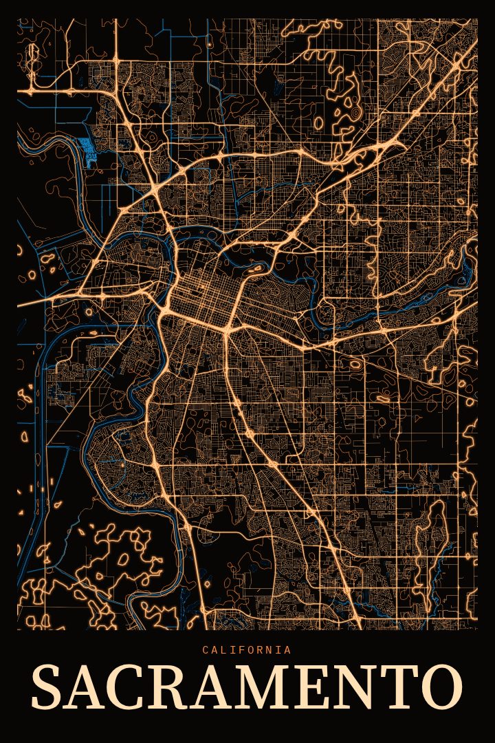 Sacramento map poster