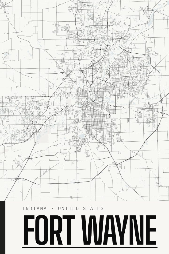 Fort Wayne map poster