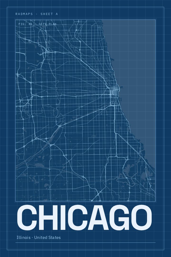 Chicago map poster