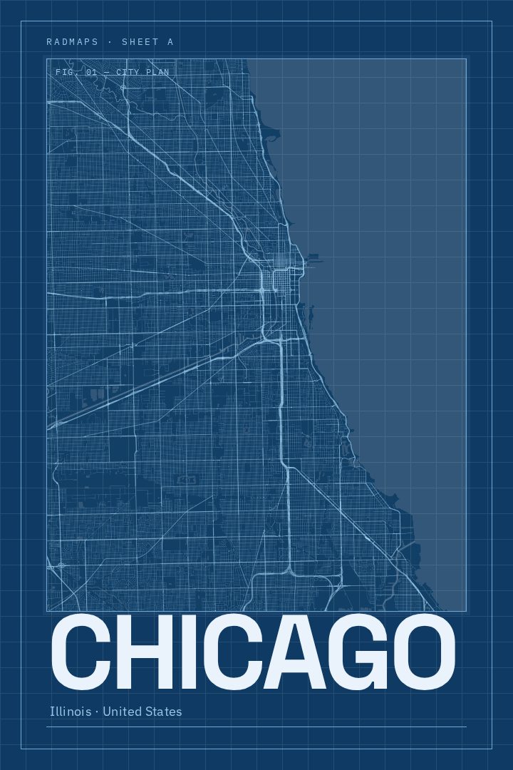 Chicago map poster