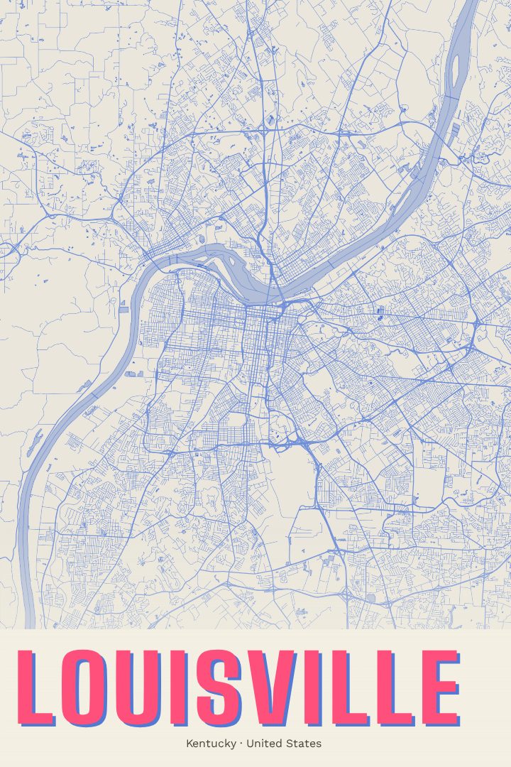 Louisville map poster