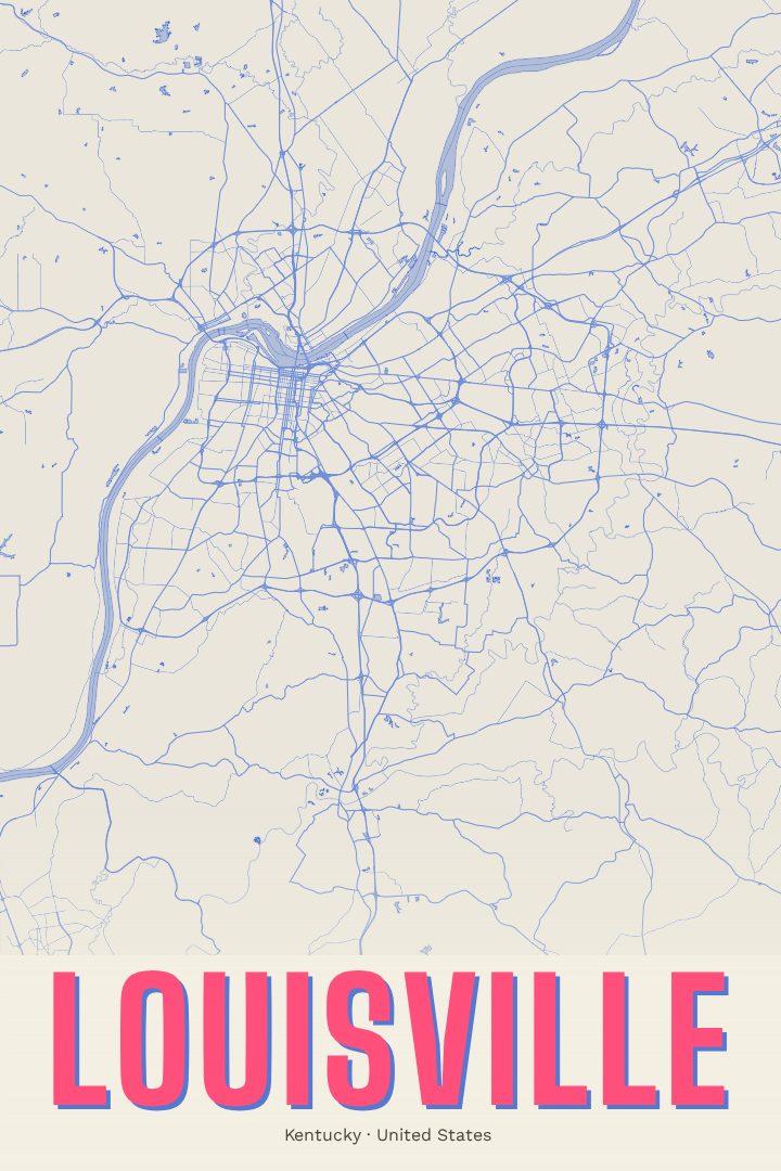 Louisville map poster