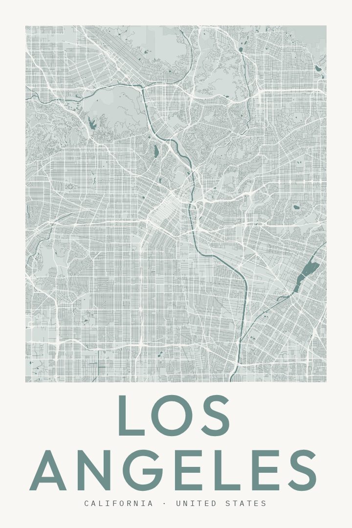Los Angeles map poster
