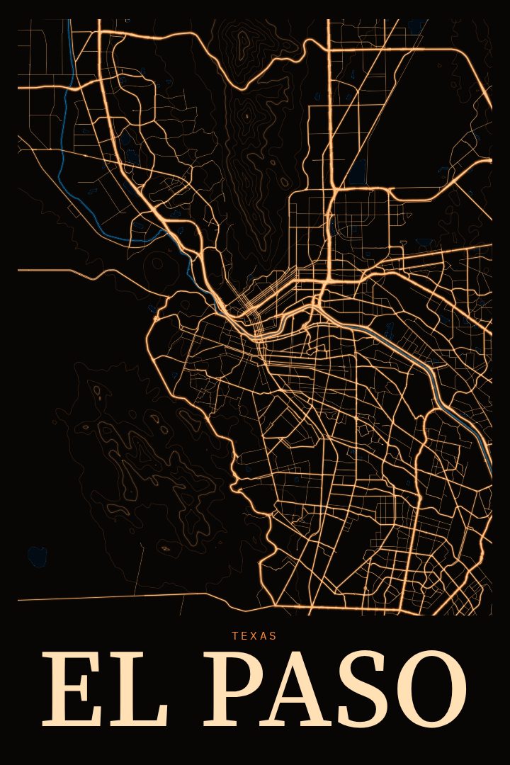 El Paso map poster