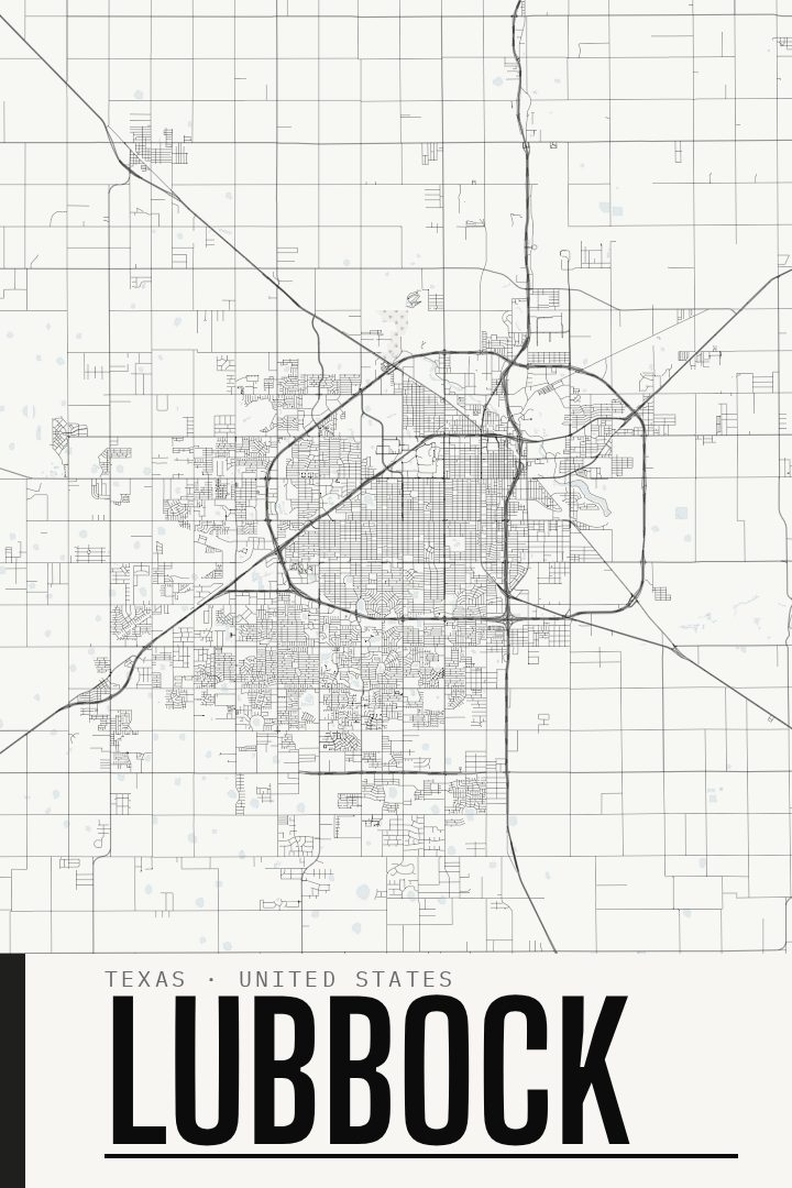 Lubbock map poster