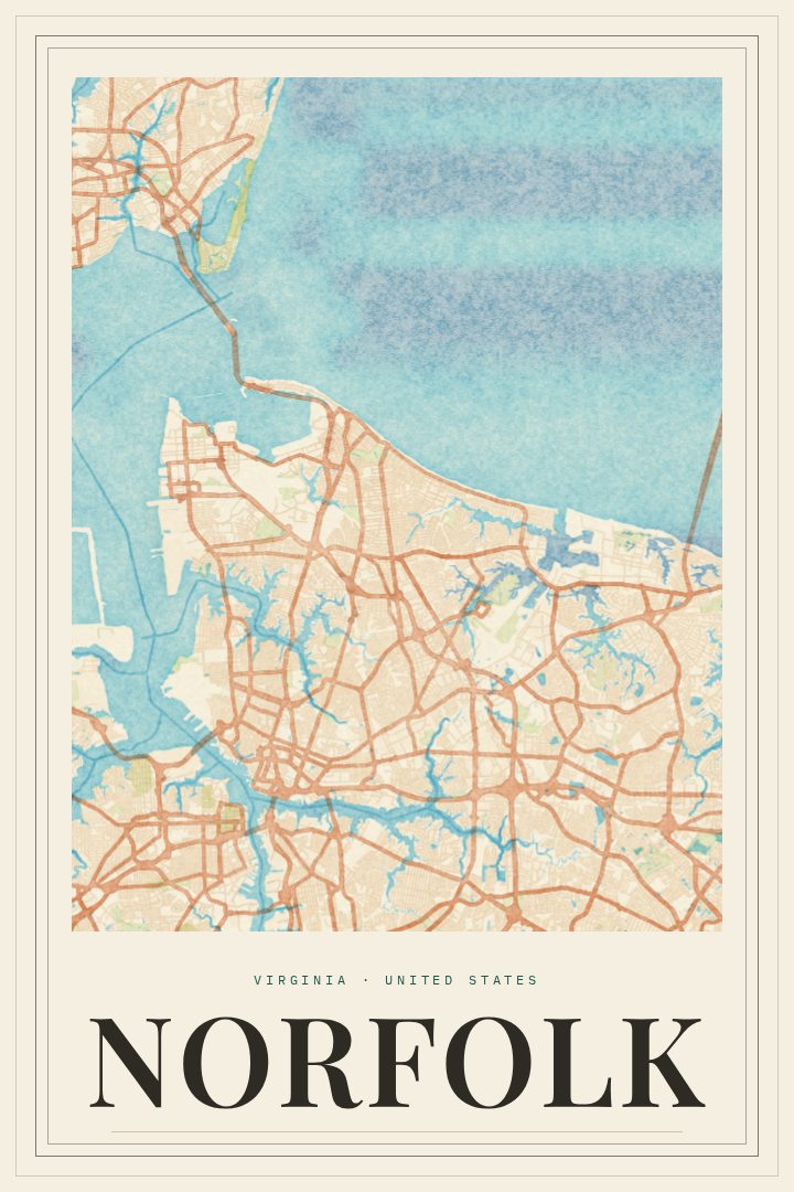 Norfolk map poster