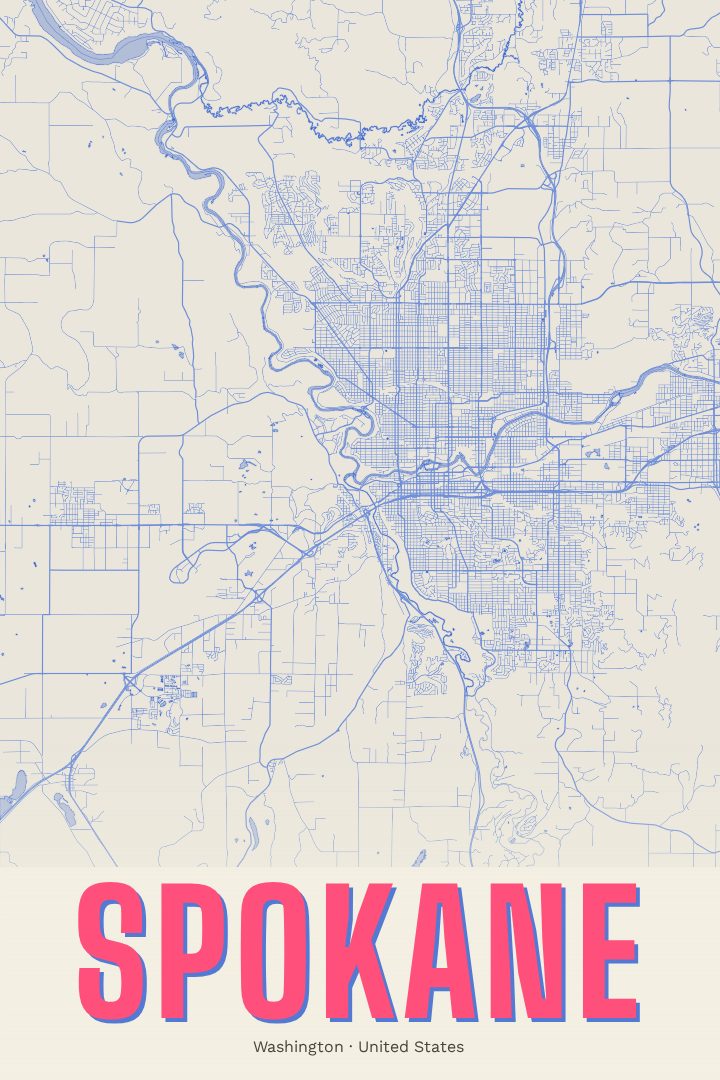 Spokane map poster