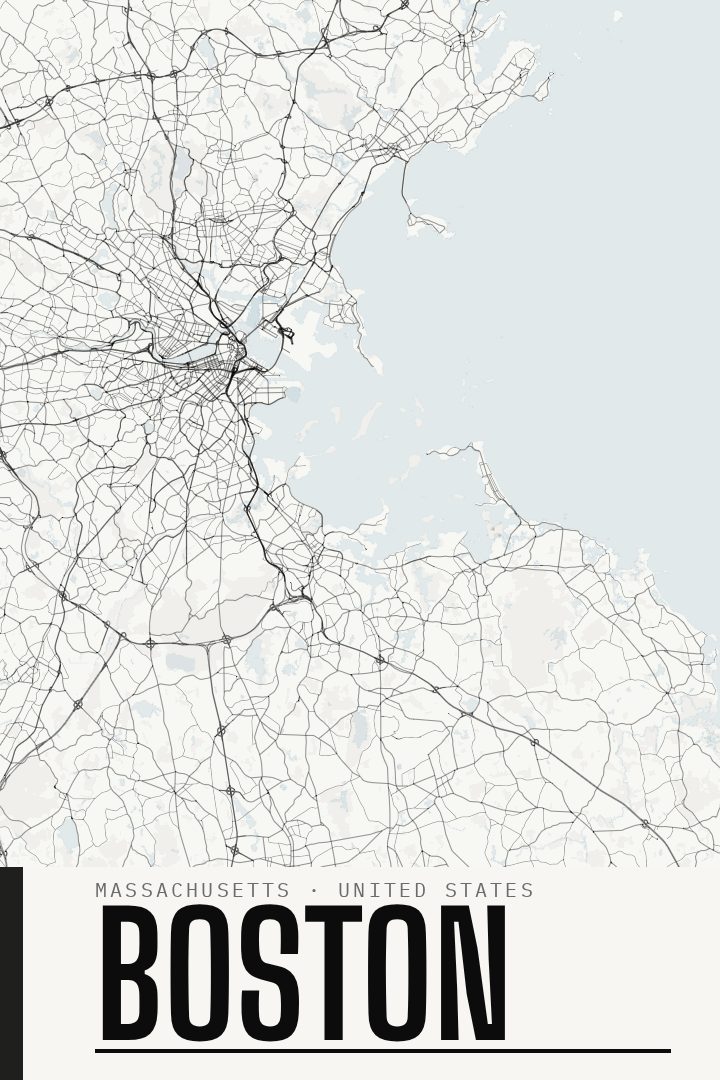 Boston map poster