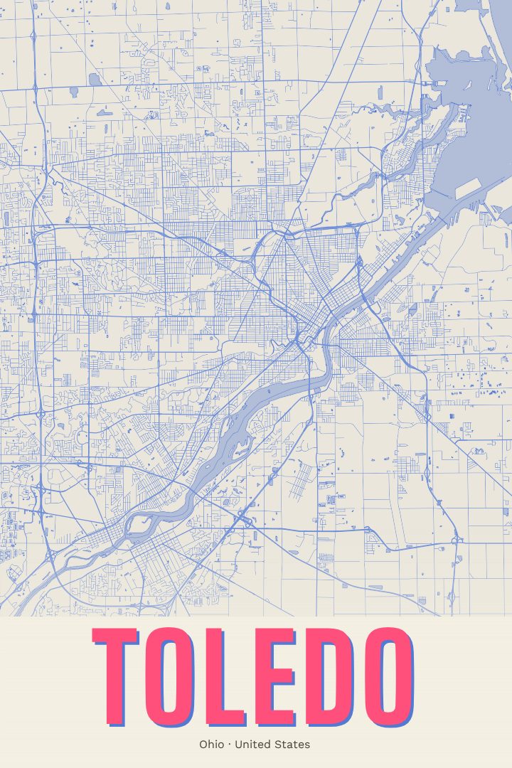 Toledo map poster