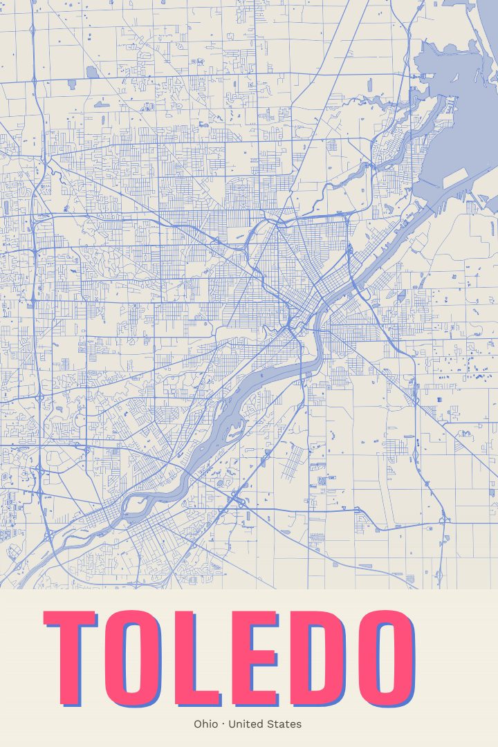 Toledo map poster