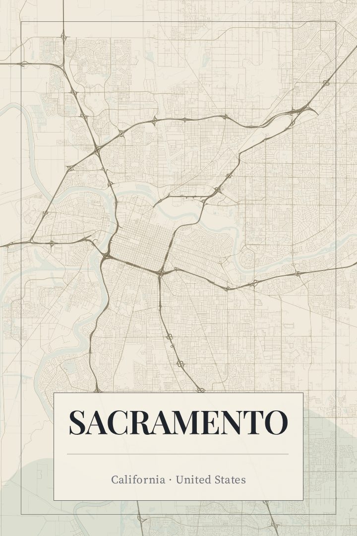 Sacramento map poster