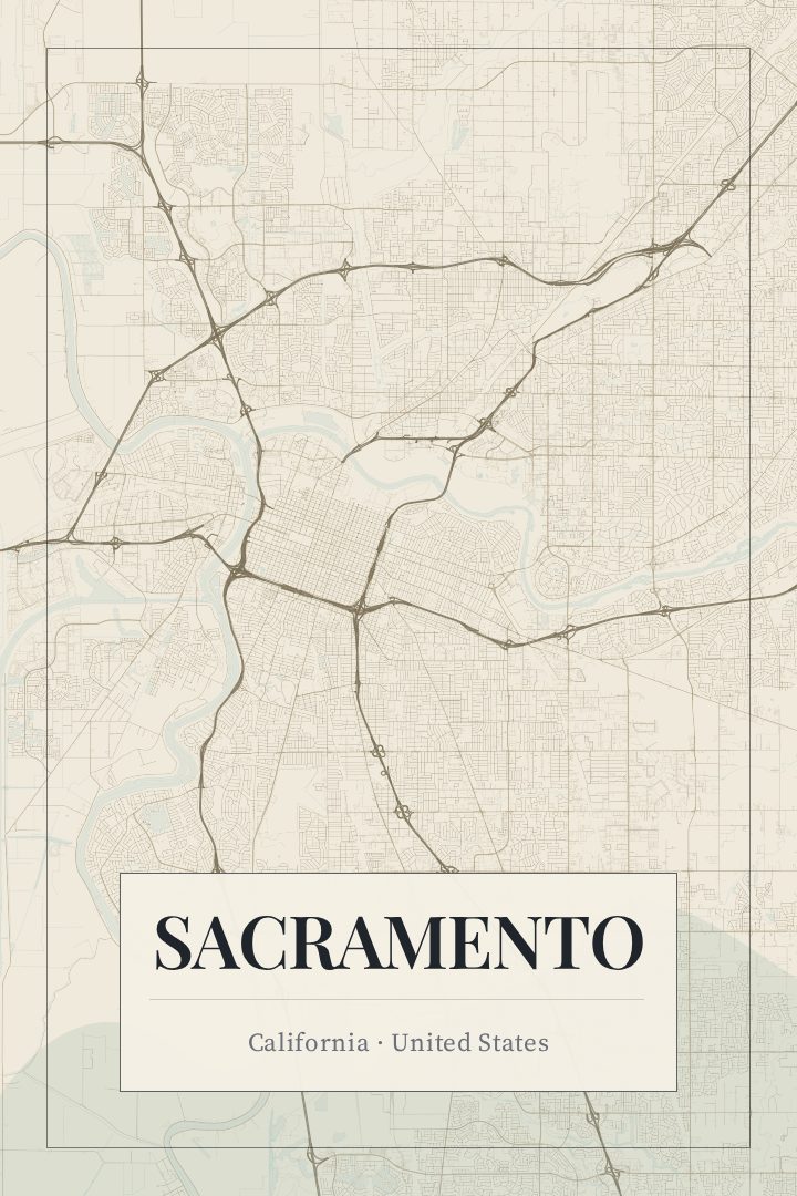 Sacramento map poster