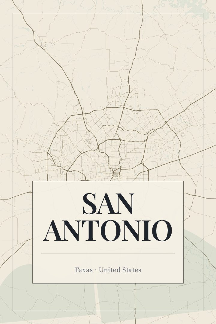 San Antonio map poster