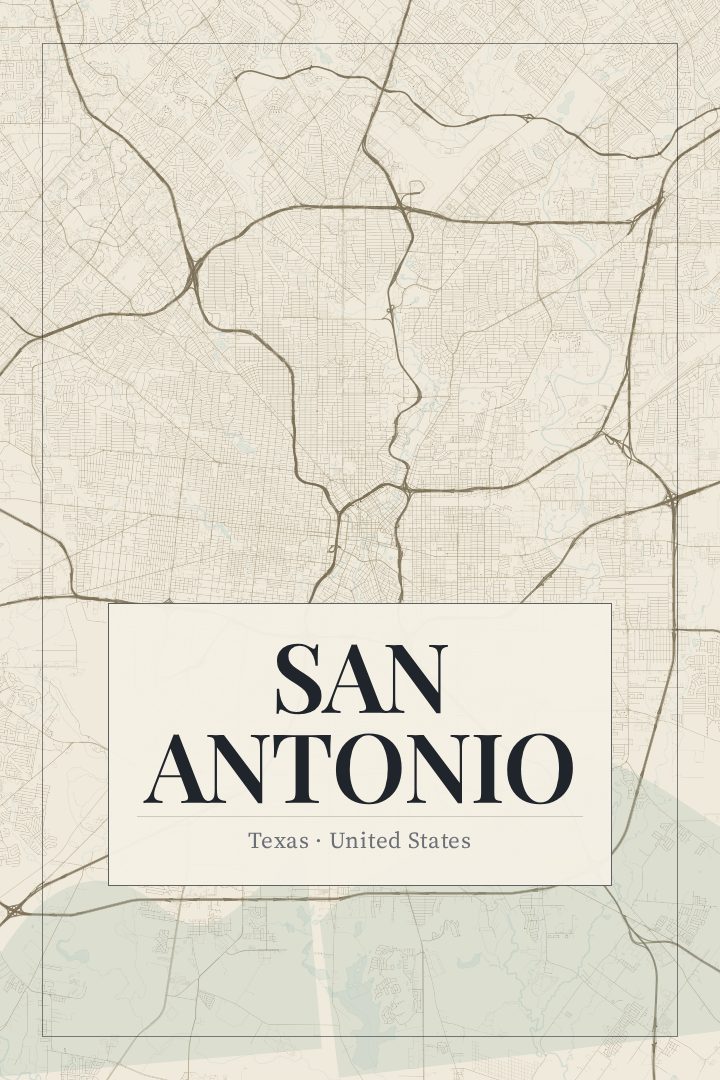 San Antonio map poster