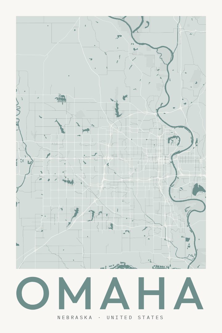 Omaha map poster