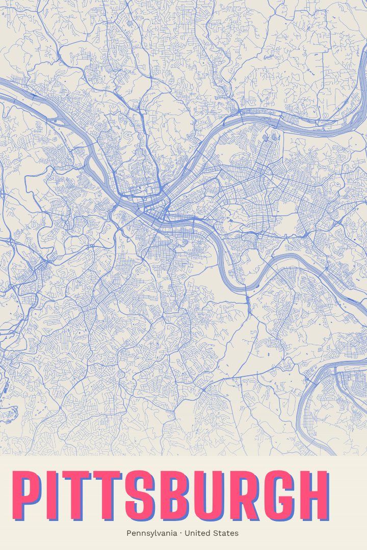 Pittsburgh map poster