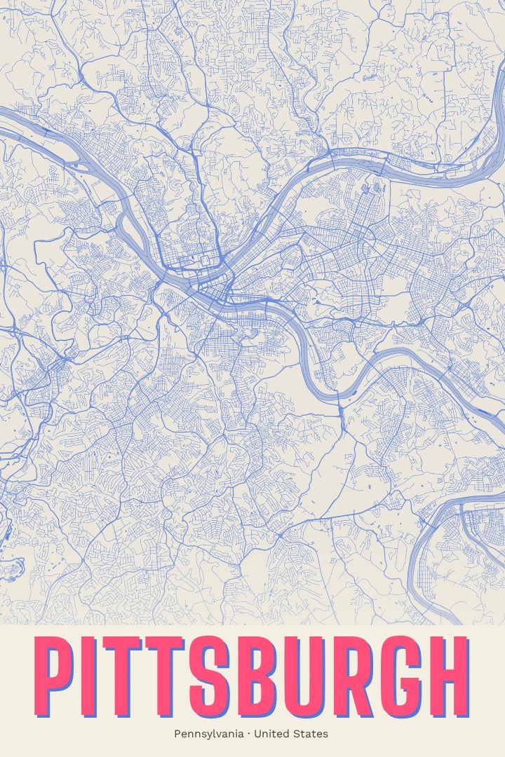 Pittsburgh map poster