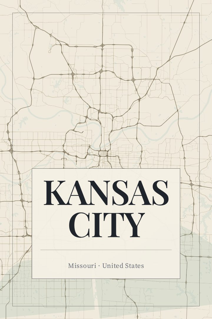 Kansas City map poster