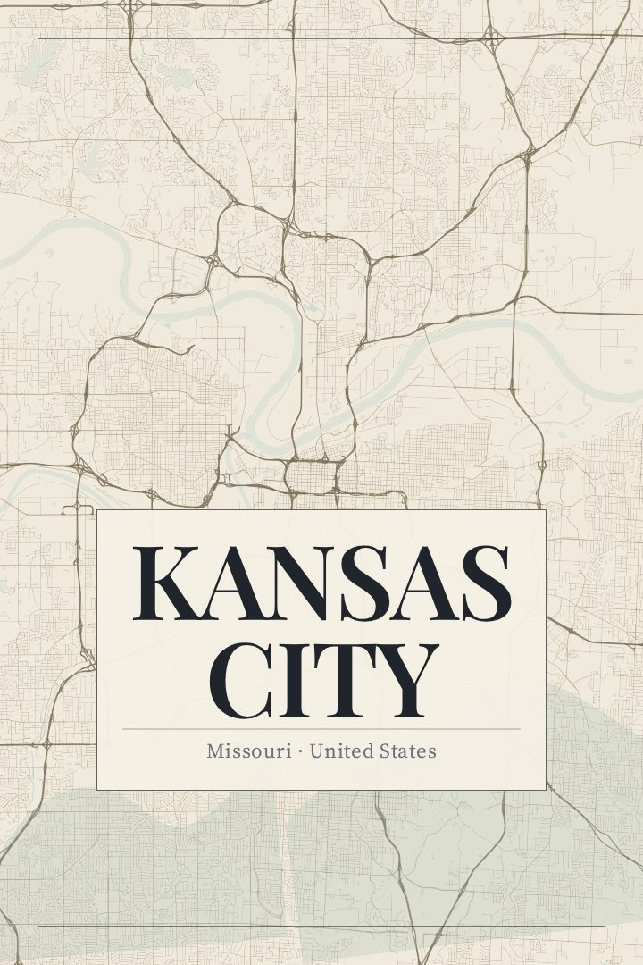Kansas City map poster