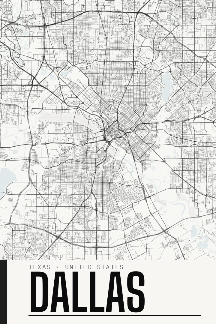 Dallas map poster