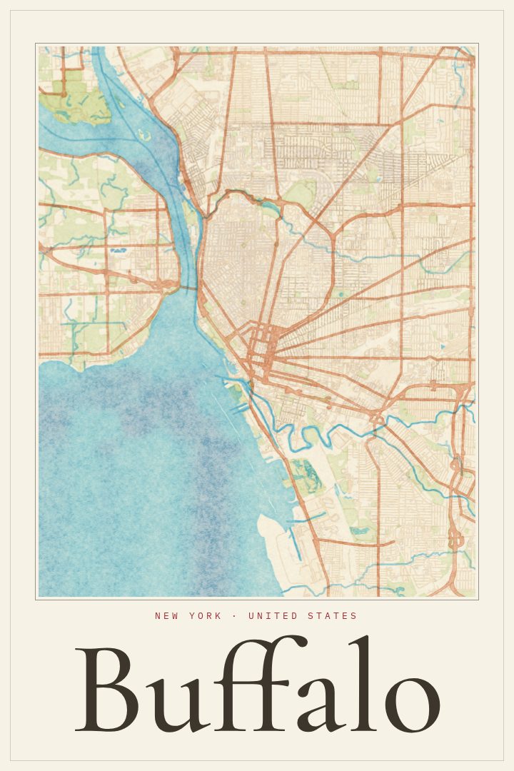 Buffalo map poster