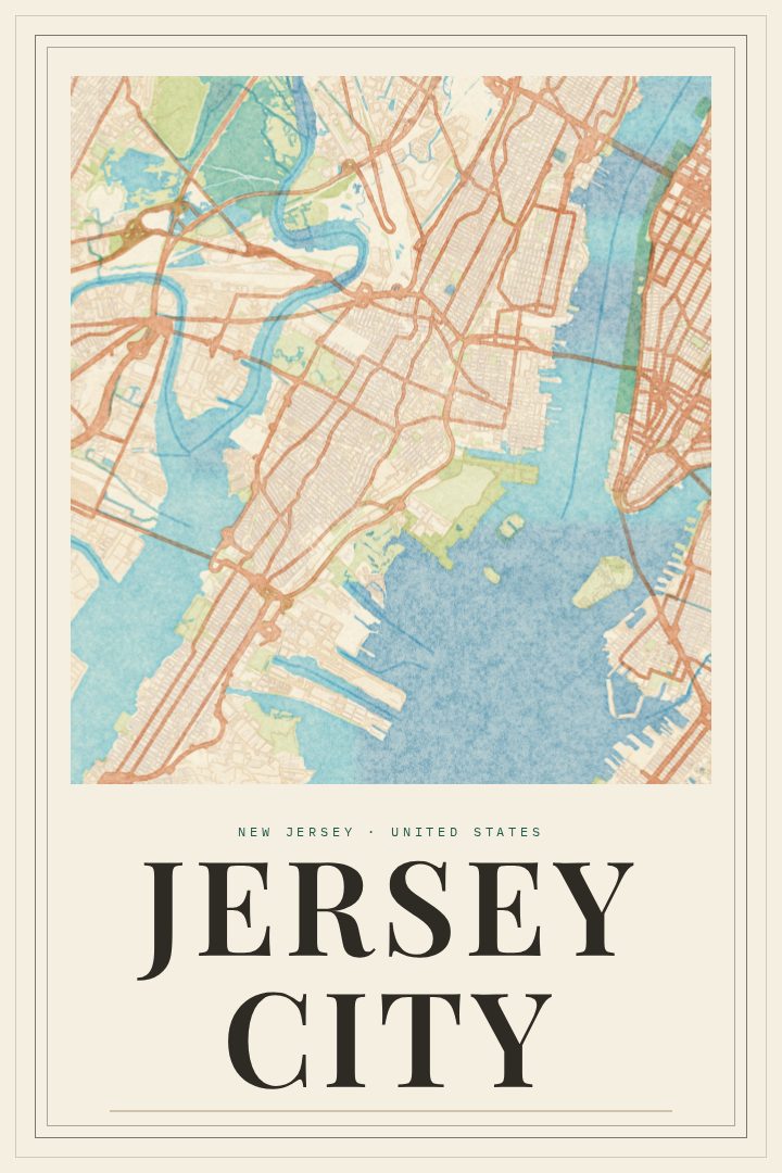 Jersey City map poster