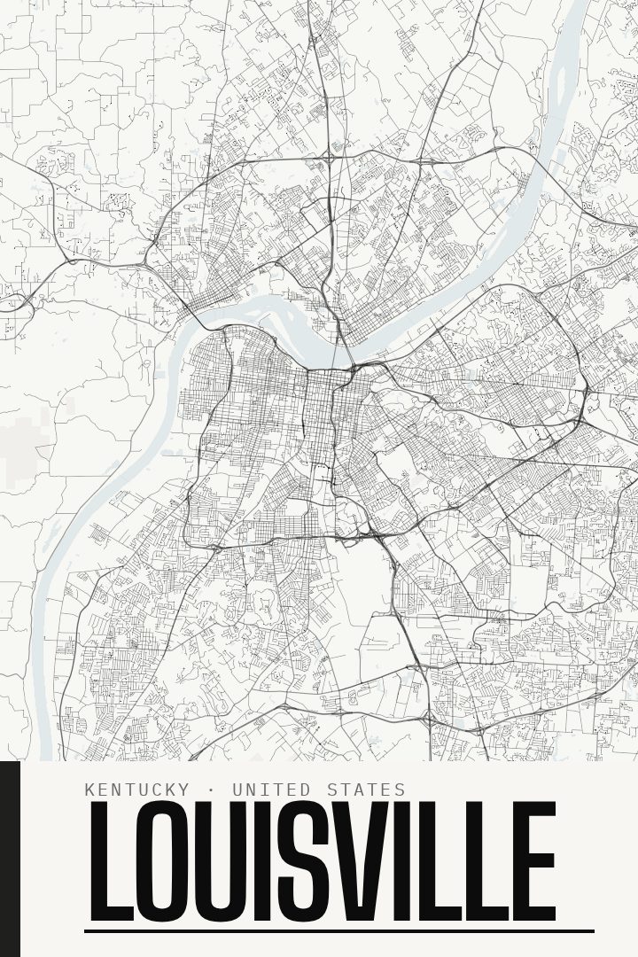 Louisville map poster