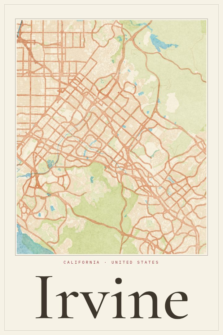 Irvine map poster