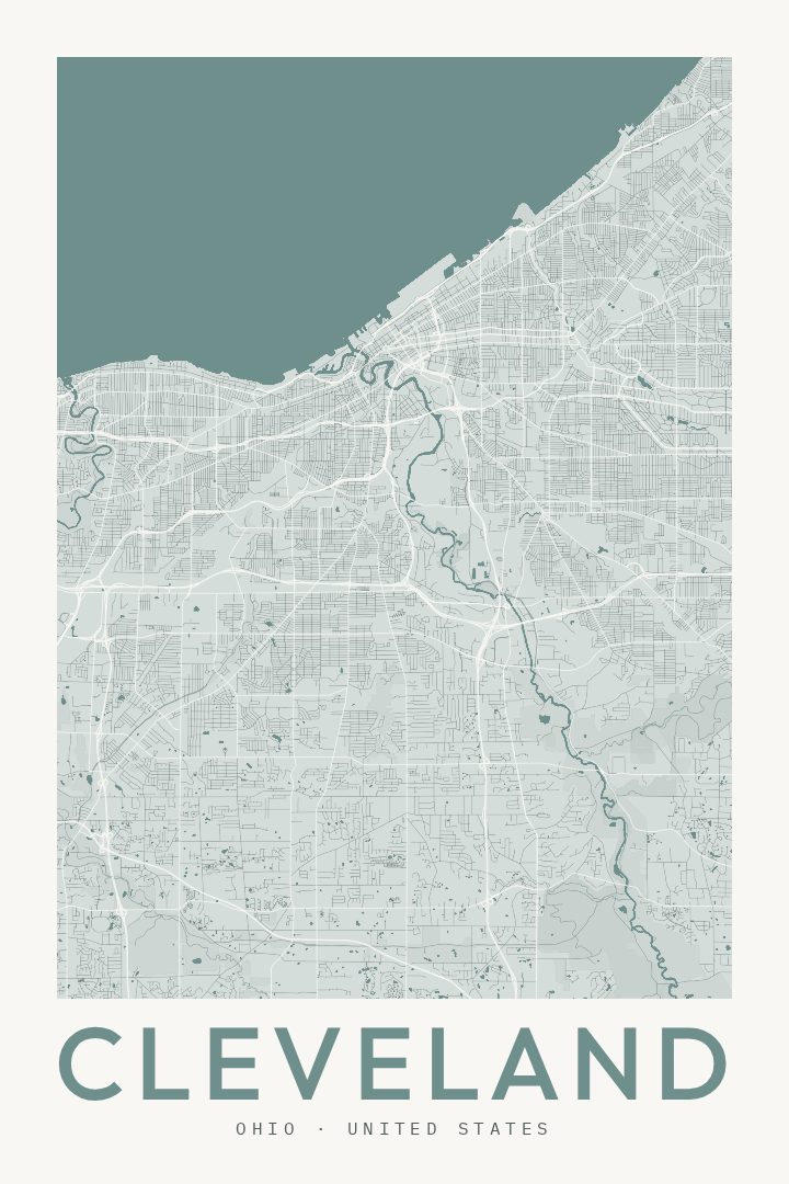 Cleveland map poster
