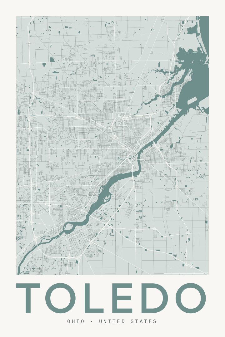 Toledo map poster